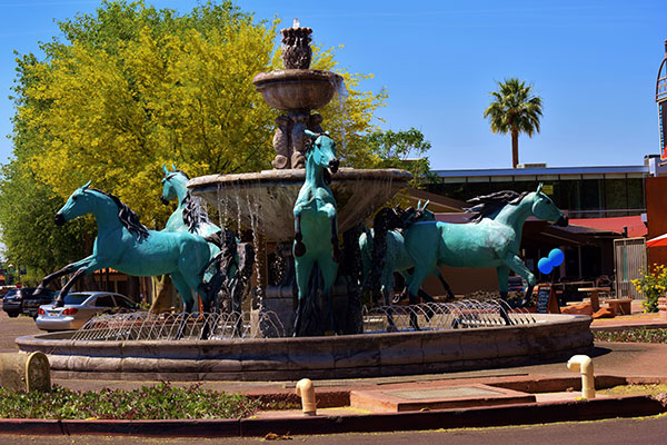 Bronze Horse Fountain by Bob Parks